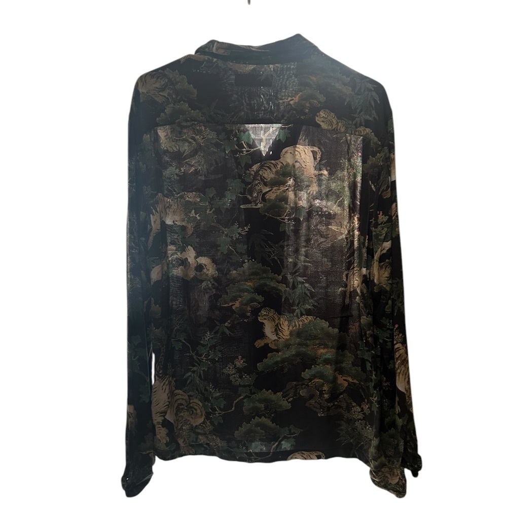 All Saints Black and Green Casual Button Down Shirt - Picture 5 of 7